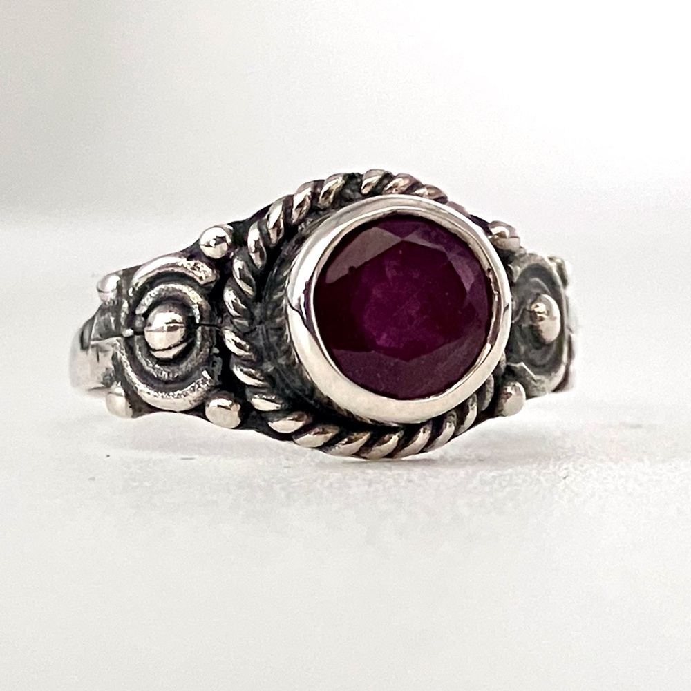 Artisan Ruby Ring In 925 Sterling Silver - image 2